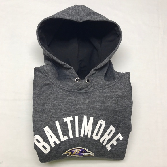 Fanatics Pro Line NFL Baltimore Ravens Gray Hoodie Sweater Men’s Size Medium - Picture 10 of 10